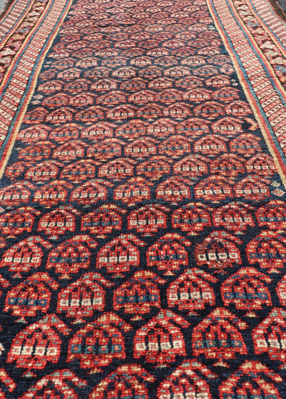 Antique Persian Kurdish Gallery Rug with All - Over Sub - Geometric Design Antique Kurdish Gallery Rug, Keivan Woven Arts / rug R20 - 0810, country of origin / type: Persian / Kurdish, circa Early - 20th Century. Measures: 4'2 x 10'2. - Keivan Woven ArtsR20 - 0810 - 13186