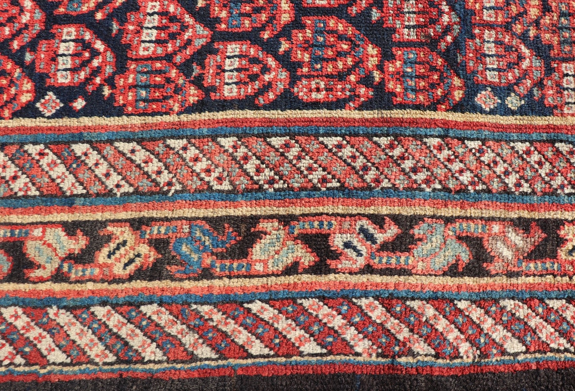 Antique Persian Kurdish Gallery Rug with All - Over Sub - Geometric Design Antique Kurdish Gallery Rug, Keivan Woven Arts / rug R20 - 0810, country of origin / type: Persian / Kurdish, circa Early - 20th Century. Measures: 4'2 x 10'2. - Keivan Woven ArtsR20 - 0810 - 13186