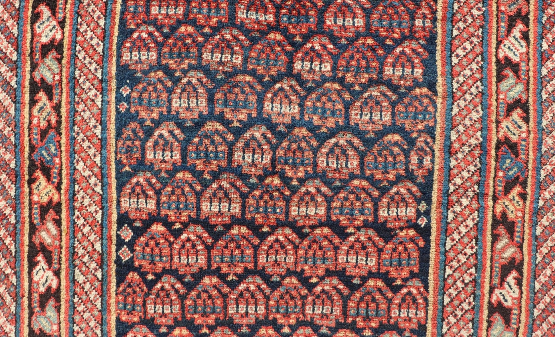 Antique Persian Kurdish Gallery Rug with All - Over Sub - Geometric Design Antique Kurdish Gallery Rug, Keivan Woven Arts / rug R20 - 0810, country of origin / type: Persian / Kurdish, circa Early - 20th Century. Measures: 4'2 x 10'2. - Keivan Woven ArtsR20 - 0810 - 13186