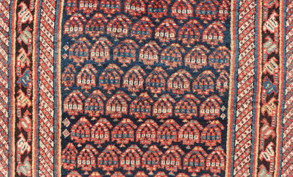 Antique Persian Kurdish Gallery Rug with All - Over Sub - Geometric Design Antique Kurdish Gallery Rug, Keivan Woven Arts / rug R20 - 0810, country of origin / type: Persian / Kurdish, circa Early - 20th Century. Measures: 4'2 x 10'2. - Keivan Woven ArtsR20 - 0810 - 13186
