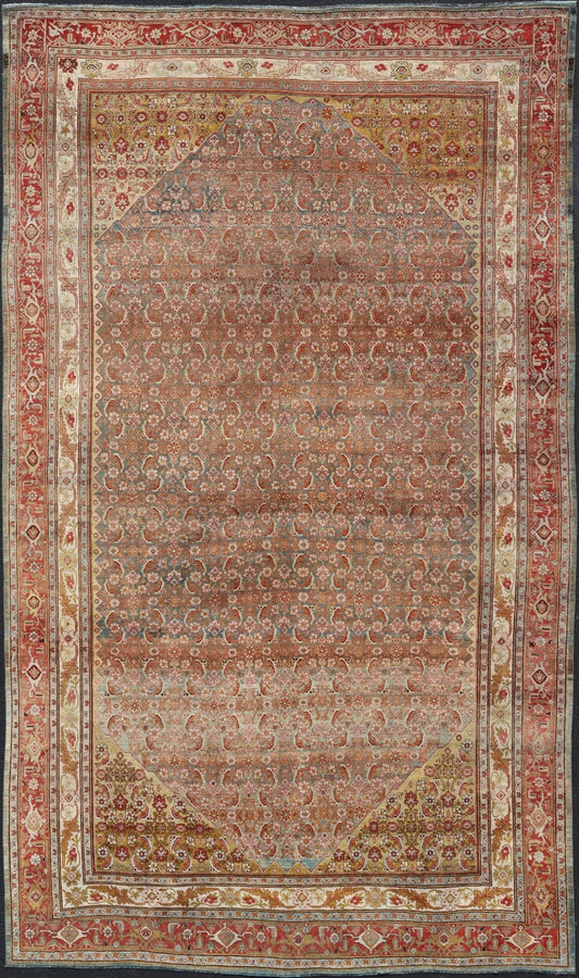 Antique Persian Bidjar Rug with Blossoming Floral Design in Light Blue and Red Ornate flower design Bidjar antique Persian rug in a variety of colors. Keivan Woven Arts / rug R20 - 0820, country of origin / type: Iran / Bidjar, circa 1910 ... - Keivan Woven ArtsR20 - 0820 - 178411 - 13662