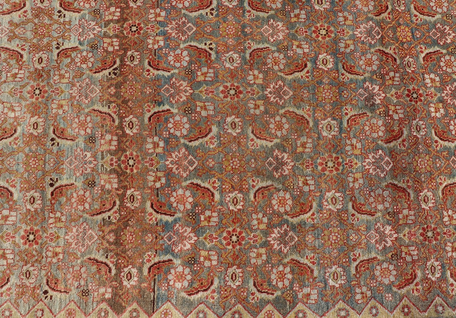 Antique Persian Bidjar Rug with Blossoming Floral Design in Light Blue and Red Ornate flower design Bidjar antique Persian rug in a variety of colors. Keivan Woven Arts / rug R20 - 0820, country of origin / type: Iran / Bidjar, circa 1910 ... - Keivan Woven ArtsR20 - 0820 - 178411 - 13662Rug