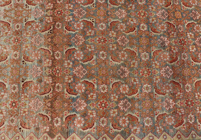 Antique Persian Bidjar Rug with Blossoming Floral Design in Light Blue and Red Ornate flower design Bidjar antique Persian rug in a variety of colors. Keivan Woven Arts / rug R20 - 0820, country of origin / type: Iran / Bidjar, circa 1910 ... - Keivan Woven ArtsR20 - 0820 - 178411 - 13662Rug