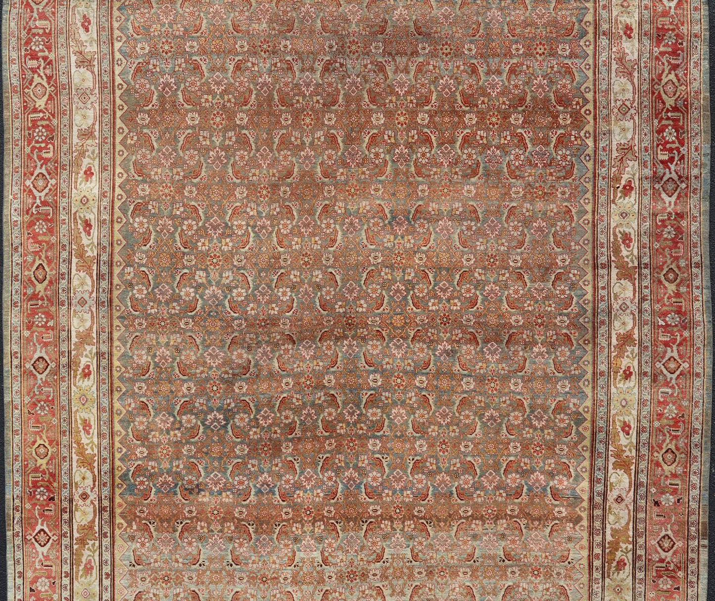 Antique Persian Bidjar Rug with Blossoming Floral Design in Light Blue and Red Ornate flower design Bidjar antique Persian rug in a variety of colors. Keivan Woven Arts / rug R20 - 0820, country of origin / type: Iran / Bidjar, circa 1910 ... - Keivan Woven ArtsR20 - 0820 - 178411 - 13662Rug