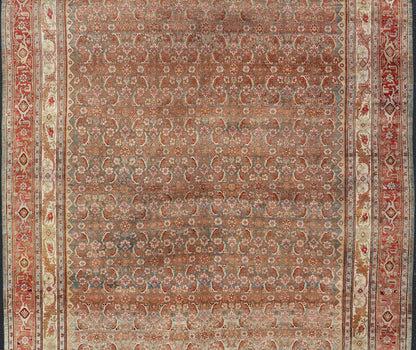 Antique Persian Bidjar Rug with Blossoming Floral Design in Light Blue and Red Ornate flower design Bidjar antique Persian rug in a variety of colors. Keivan Woven Arts / rug R20 - 0820, country of origin / type: Iran / Bidjar, circa 1910 ... - Keivan Woven ArtsR20 - 0820 - 178411 - 13662Rug