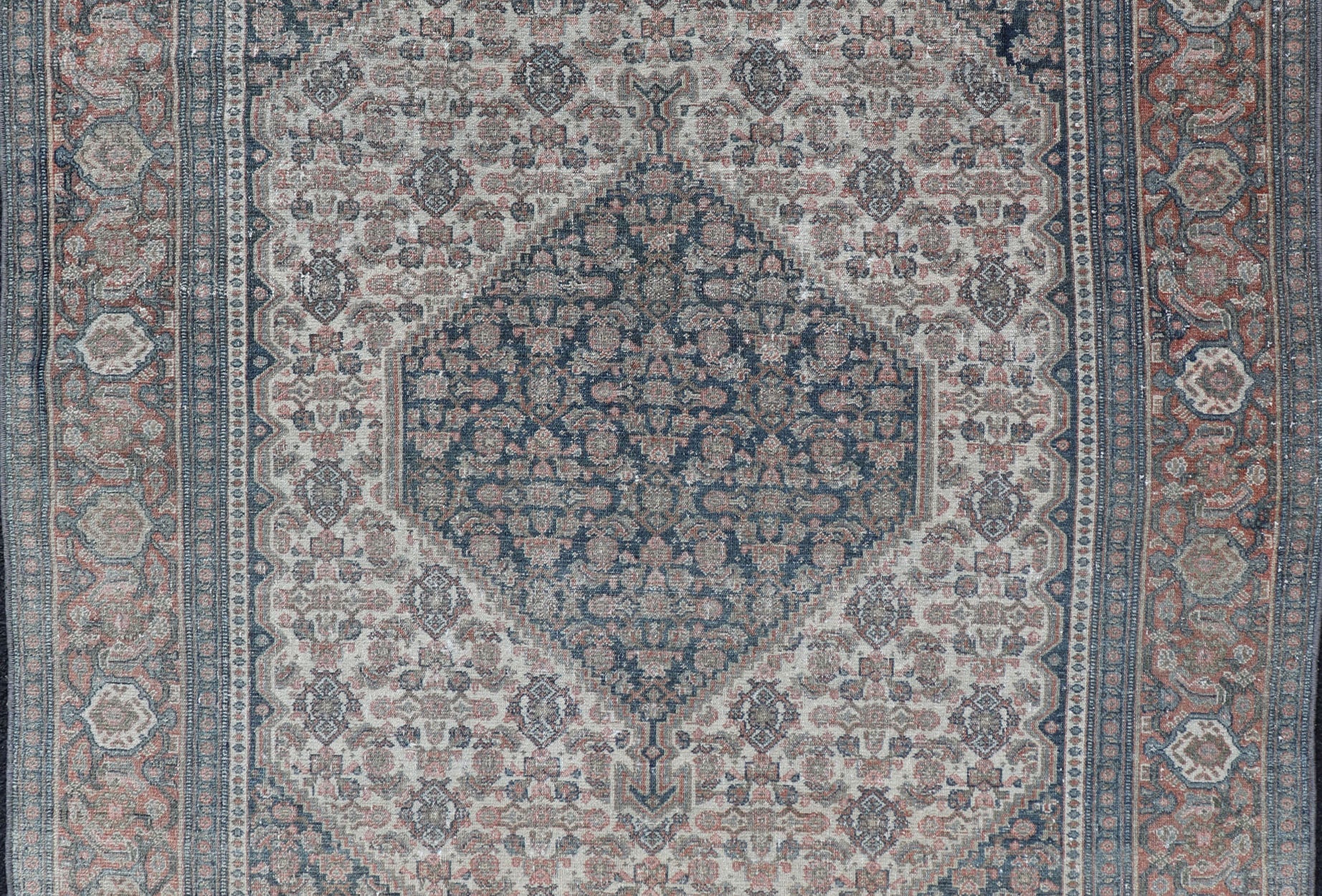 Antique Persian Fine Senneh Rug with Medallion and Tribal Geometric Design Medallion geometric design Senneh antique rug from Persia in various color tones, rug R20 - 0822, country of origin / type: Iran / Senneh, circa 1910. This incredibl... - Keivan Woven ArtsR20 - 0822 - 13242Rug