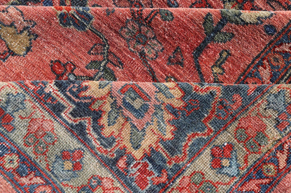 Measures: 14'10 x 20'0 Distressed Antique Persian Mahal Rug In Faded Red With All - Over Floral Design. Keivan Woven Arts / rug R20 - 0833, country of origin / type: Iran / Mahal, circa 1920s This beautiful antique Persian Mahal rug features an ... - Keivan Woven ArtsR20 - 0833 - 13368