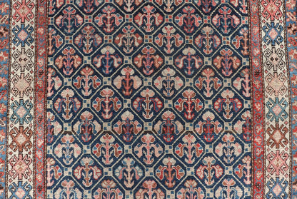 Tribal Persian Hamedan Rug in Blue, Red, Brown, and Ivory Tribal Persian Hamedan rug in midnight blue, red, cream. Keivan Woven Arts / rug R20 - 0838, country of origin / type: Iran / Hamedan, circa 1920 This Persian Hamedan features a uniq... - Keivan Woven ArtsR20 - 0838 - 13336Rug