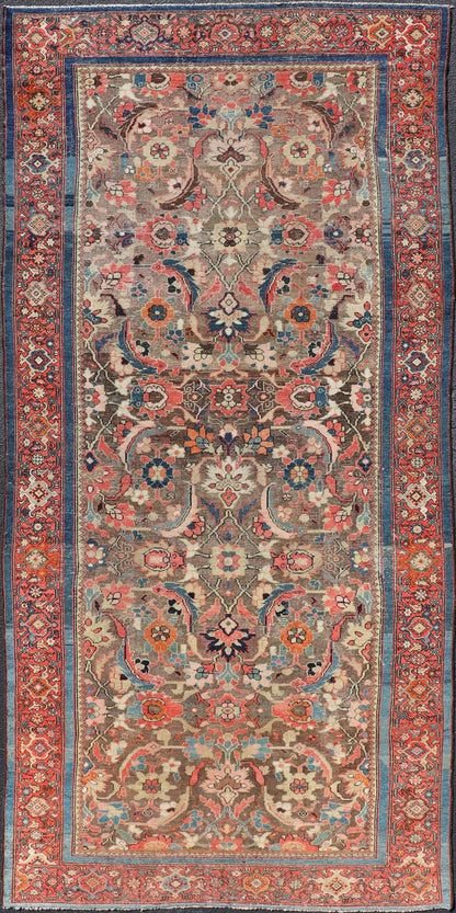 Colorful Antique Fine Persian Malayer Gallery Rug with All - Over Design Colorful Persian antique Malayer Persian rug with light brown, camel, blue, salmon, green and red with all - over design. Rug/R20 - 0901 This antique Persian Malayer rugs ... - Keivan Woven ArtsR20 - 0901 - 13604
