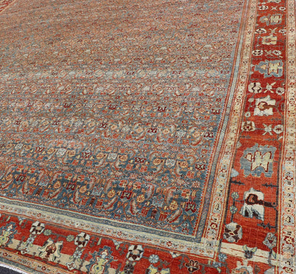 Over sized Antique Persian Bidjar Rug in Herati Design by Keivan Woven Arts Large Antique Persian Bidjar Rug in All Over Herati Design by Keivan Woven Arts. This Over sized Antique Bidjar Persian rug has variety of colors, rug R20 - 0903 - 178549, ... - Keivan Woven ArtsR20 - 0903 - 178549 - 13726