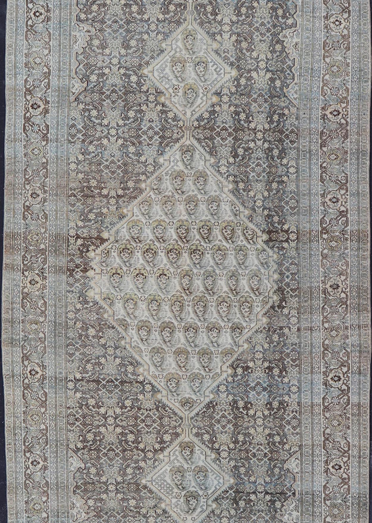 Persian Gallery Antique Malayer Rug with Medallion Design With Paisley & Herati Design. Keivan Woven Arts / rug R20 - 0914, Keivan Woven Arts / country of origin / type: Iran / Malayer, circa 1920. Measures: 7'0 x 20'0 This antique Malayer carpet ... - Keivan Woven ArtsR20 - 0914 - 14076