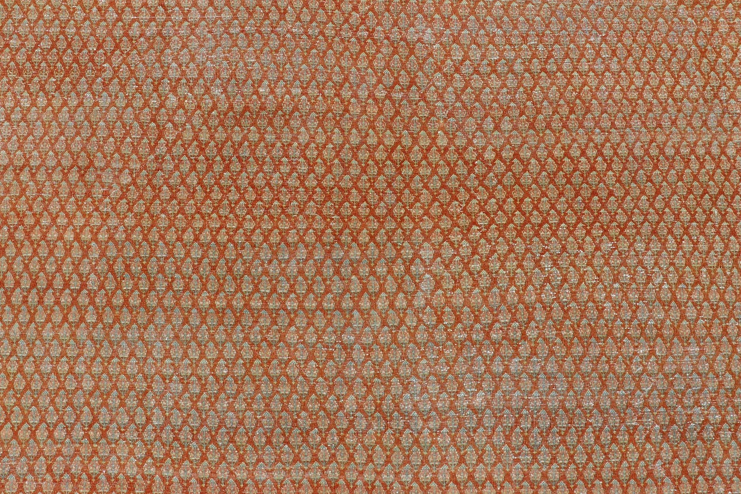 Antique Persian Tabriz Rug with All - Over Design in Copper - Orange and red Background Keivan Woven Arts / rug R20 - 1001, country of origin / type: Iran/ Tabriz , circa 1920. Measures: 11'4 x 16'9 This Tabriz rug features a relatively intricate ... - Keivan Woven ArtsR20 - 1001 - 14082Rug