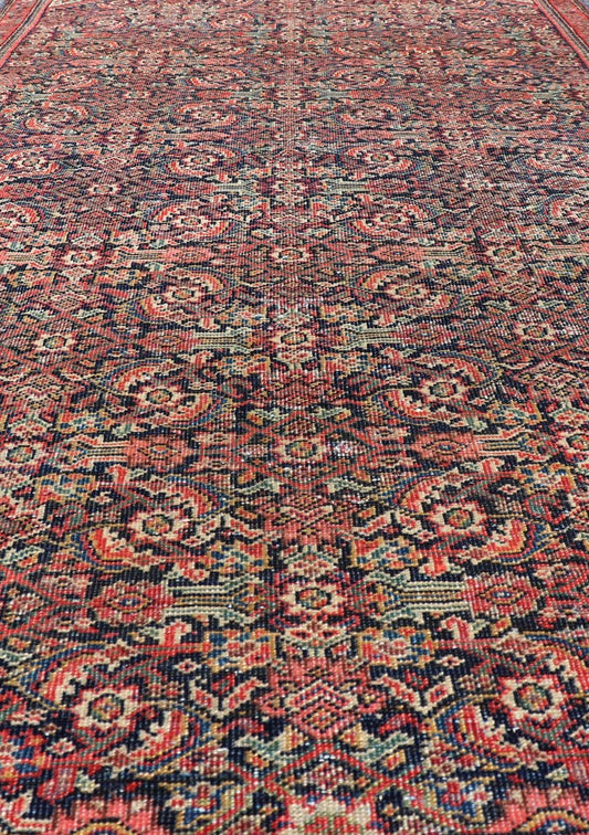 Antique Faraghan Fine Persian Rug in Navy Color Background And Jewel Tones. Keivan Woven Arts / Rug / R20 - 1003 / Type / Iran / Faraghan / Circa Early 20th Century. Measures: 2'10 x 5'6 This exquisite antique Faraghan fine Persian rug displays a ... - Keivan Woven ArtsR20 - 1003 - 14088