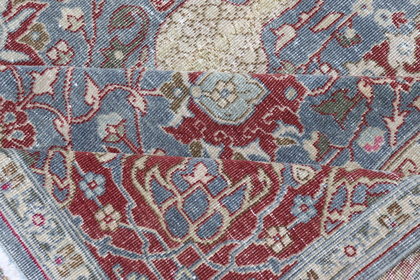 Very Large Antique Turkish Gallery Rug with All - Over Design in Light Blue. 8'8 x 24'5 Very Large gallery Floral Turkish carpet from Turkey, rug R20 - 1006, country of origin / type: Turkey / Oushak, circa 1930, Large Gallery Runner, Large Galley rug,... - Keivan Woven ArtsR20 - 1006 - 14106