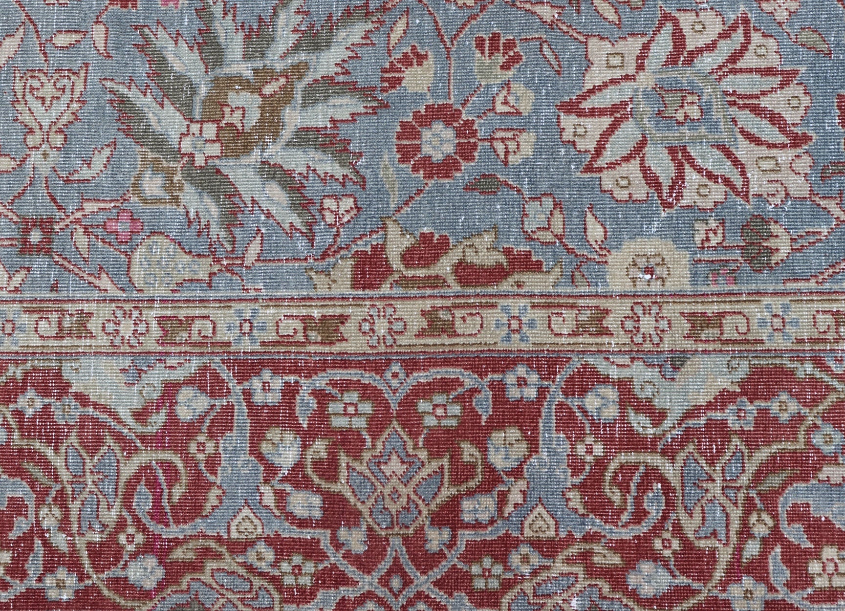 Very Large Antique Turkish Gallery Rug with All - Over Design in Light Blue. 8'8 x 24'5 Very Large gallery Floral Turkish carpet from Turkey, rug R20 - 1006, country of origin / type: Turkey / Oushak, circa 1930, Large Gallery Runner, Large Galley rug,... - Keivan Woven ArtsR20 - 1006 - 14106Rug