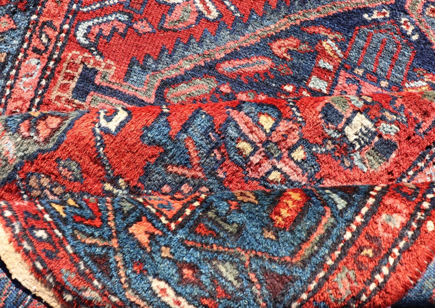 Antique Persian Hamadan Rug with Colorful Geometric Medallion Design Antique Persian Hamadan rug in rich colors with geometric design, Keivan Woven Arts / rug R20 - 1009, country of origin / type: Iran / Hamadan, circa 1920. This antique Pe... - Keivan Woven ArtsR20 - 1009 - 14118Rug