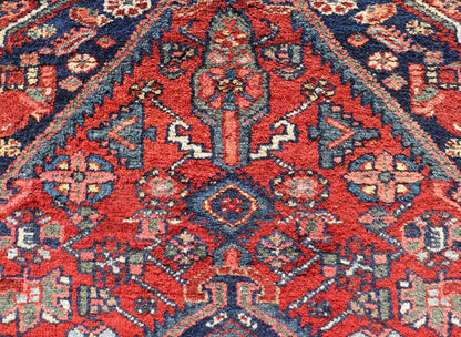 Antique Persian Hamadan Rug with Colorful Geometric Medallion Design Antique Persian Hamadan rug in rich colors with geometric design, Keivan Woven Arts / rug R20 - 1009, country of origin / type: Iran / Hamadan, circa 1920. This antique Pe... - Keivan Woven ArtsR20 - 1009 - 14118Rug