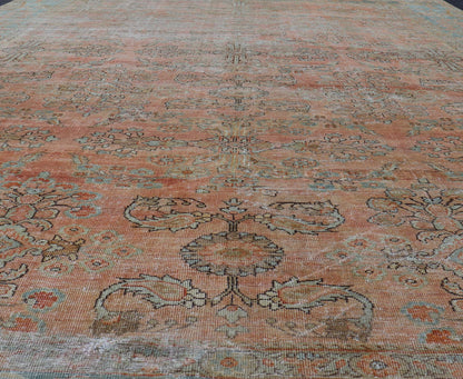 Antique Persian Muted Colored Sultanabad Mahal Rug with All Over Floral Design. Antique Mahal Sultanabad. Keivan Woven Arts; rug R20 - 1014, country of origin / type: Iran / Mahal, circa 1910. Measures: 9'2 x 11'11 This Antique Persian Sultanabad M... - Keivan Woven ArtsR20 - 1014 - 14132Rug