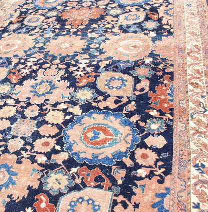 Antique Fine Persian Malayer Rug with All - Over Design in Navy Blue Field Persian Malayer with navy blue and peach with all - over design. Rug/R20 - 107 This antique Persian Malayer rugs traditional pattern with proportions, colors and motifs uniq... - Keivan Woven ArtsR20 - 107 - 12681Rug