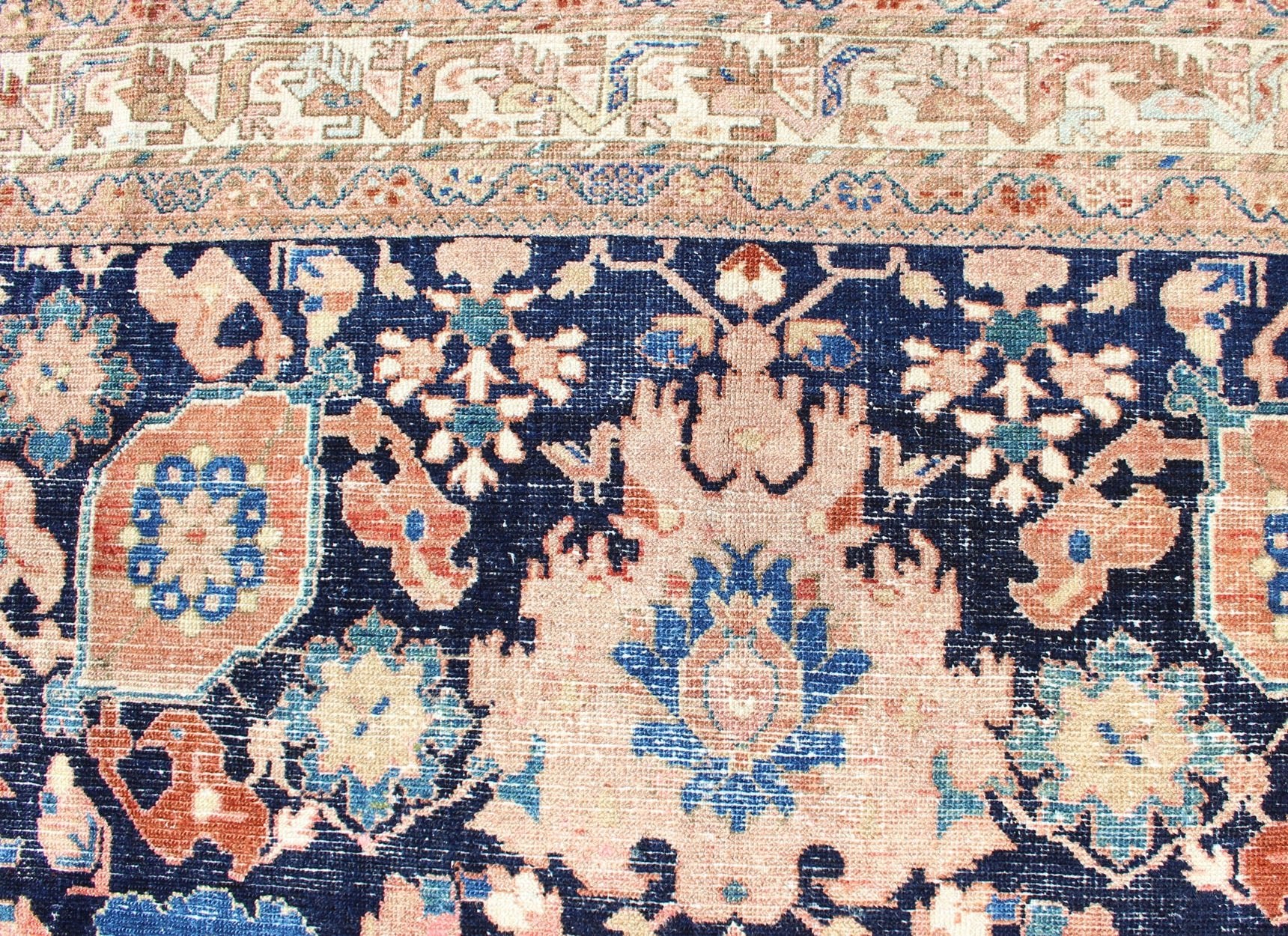 Antique Fine Persian Malayer Rug with All - Over Design in Navy Blue Field Persian Malayer with navy blue and peach with all - over design. Rug/R20 - 107 This antique Persian Malayer rugs traditional pattern with proportions, colors and motifs uniq... - Keivan Woven ArtsR20 - 107 - 12681Rug