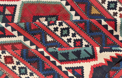 19th Century Antique Shirvan Kilim with Intricate Design in with Vibrant Colors. 19th Century Antique Shirvan Kilim with Intricate Design in with Vibrant Colors. Antique Shirvan Kilim Rug in with amazing intricacy and vibrant colors. Keivan Wov... - Keivan Woven ArtsR20 - 1103 - 14054