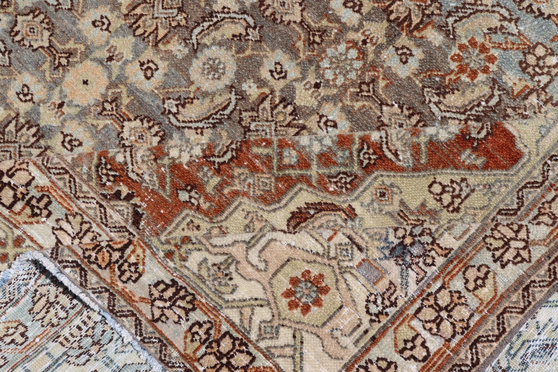 Antique Hamadan Gallery Rug with Medallion and All - Over Sub - Geometric Design Antique Hand - Knotted Persian Hamadan Rug with Medallion, Keivan Woven Arts; rug R20 - 1205, country of origin / type: Iran / Hamadan, circa 1920. Measures: 7'1 x 16'5 Thi... - Keivan Woven ArtsR20 - 1205 - 14190