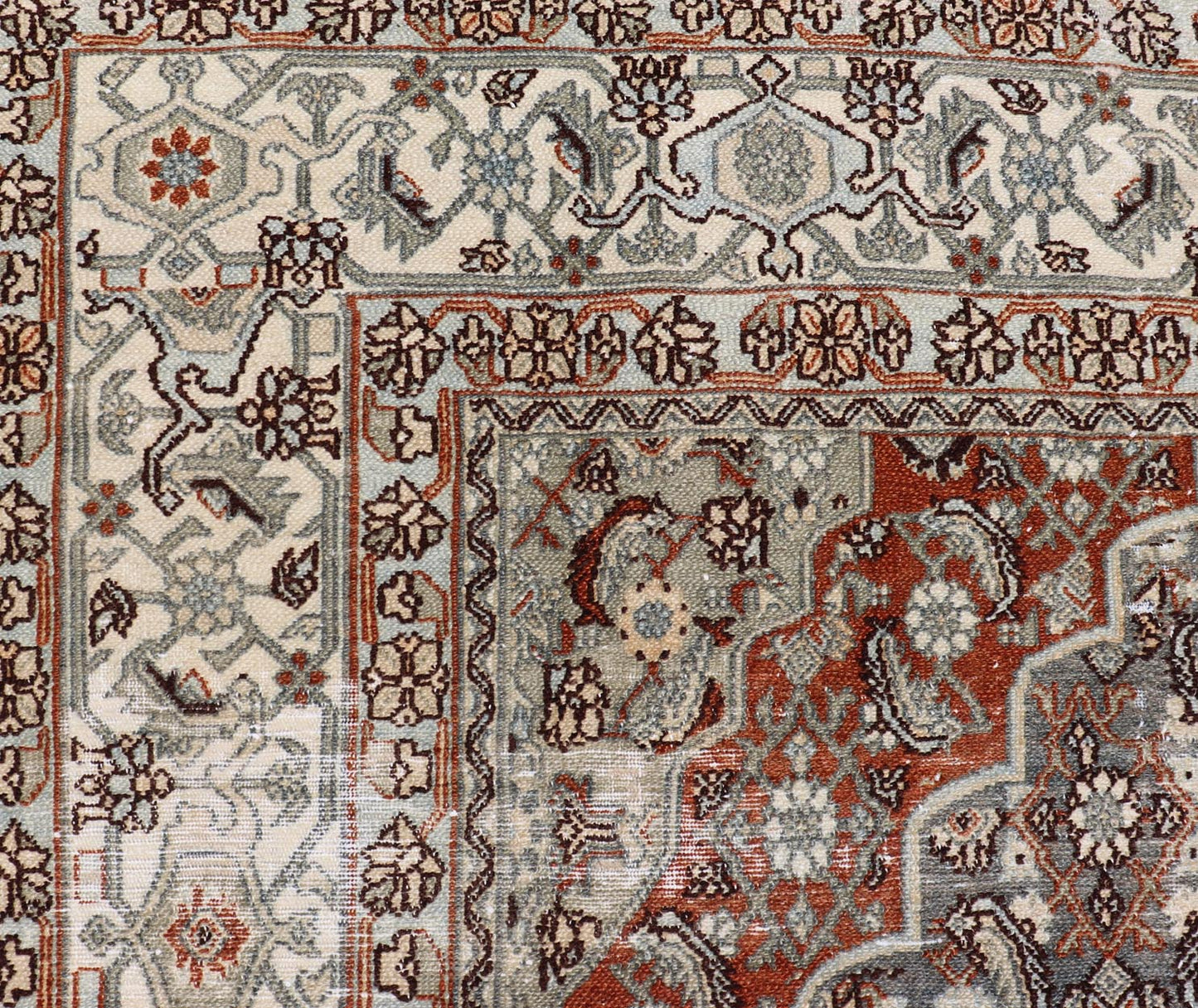 Antique Hamadan Gallery Rug with Medallion and All - Over Sub - Geometric Design Antique Hand - Knotted Persian Hamadan Rug with Medallion, Keivan Woven Arts; rug R20 - 1205, country of origin / type: Iran / Hamadan, circa 1920. Measures: 7'1 x 16'5 Thi... - Keivan Woven ArtsR20 - 1205 - 14190