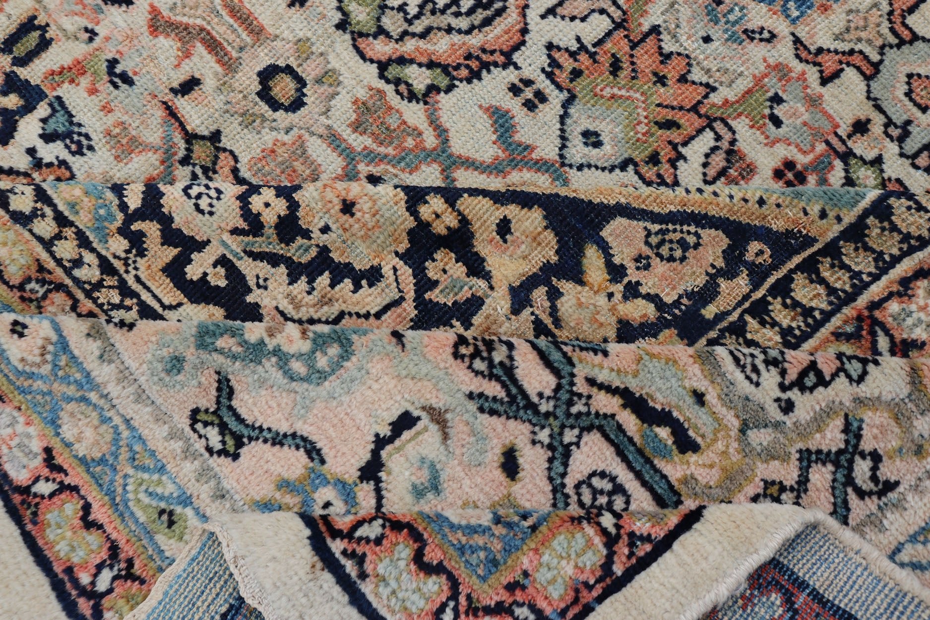 Large Antique Persian Sultanabad Rug in Ivory Background & All - Over Design. Outstanding Antique Sultanabad Persian Rug ivory background from Persia with all - over geometric design, rug R20 - 1209, country of origin / type: Iran / Sultanabad , circa 19... - Keivan Woven ArtsR20 - 1209 - 15238Rug