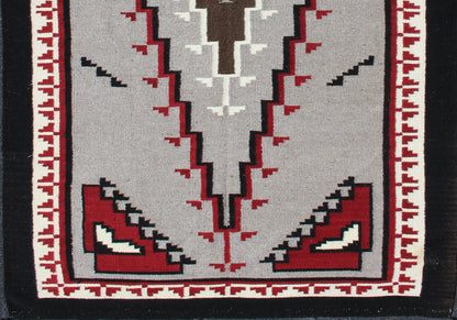 Vintage Tribal Native American Rug in Gray, Ivory, Black, and Red. Large vintage native American rug with geometric design in red, white and black, Keivan Woven Arts/ rug/R20 - 18, country of origin / type: America / Native American rug, circa 1950 ... - Keivan Woven ArtsR20 - 18 - 12661Rug