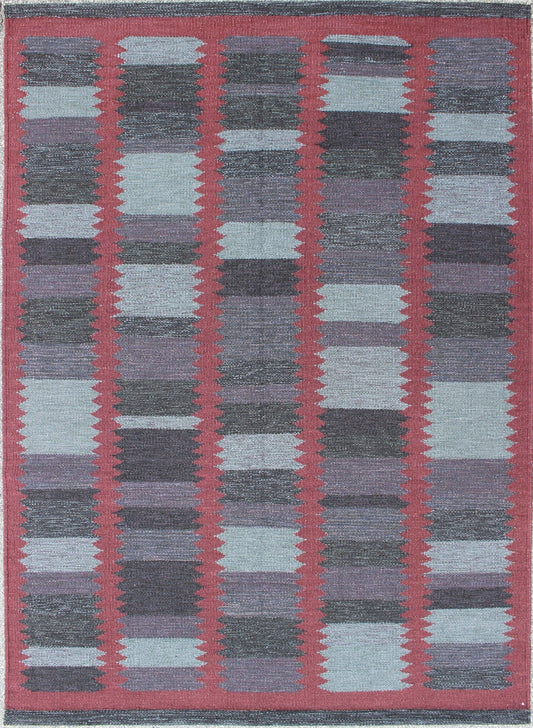 Modern Scandinavian Flat - Weave Design With Geometric Design by Keivan Woven Arts Measures: 6' x 9' This Scandinavian flat - weave patterned rug is inspired by the work of Swedish textile designers of the early to mid - 20th century. With a u... - Keivan Woven ArtsRJK - 113 - SHB - 017 - 06 - 8575