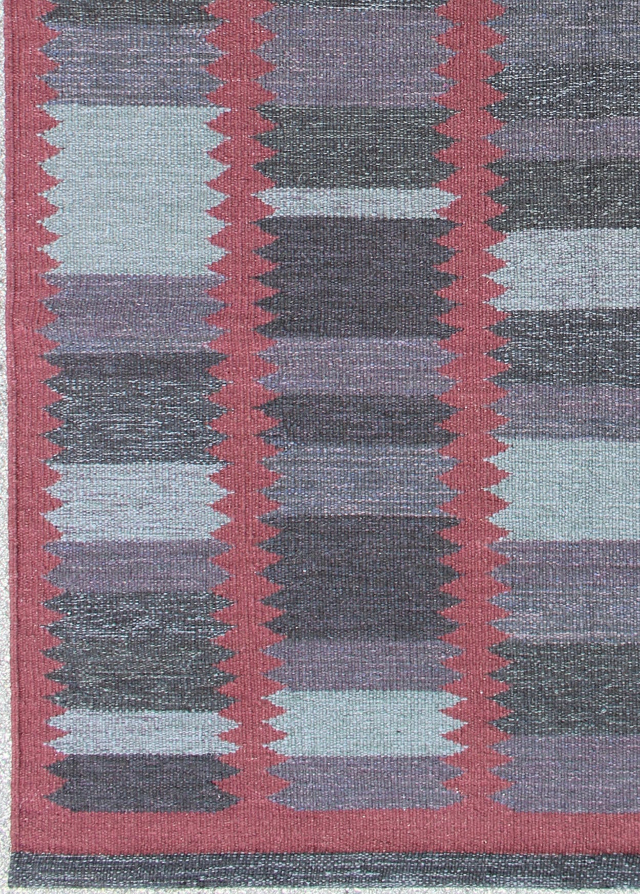 Modern Scandinavian Flat - Weave Design With Geometric Design by Keivan Woven Arts Measures: 6' x 9' This Scandinavian flat - weave patterned rug is inspired by the work of Swedish textile designers of the early to mid - 20th century. With a u... - Keivan Woven ArtsRJK - 113 - SHB - 017 - 06 - 8575Rug