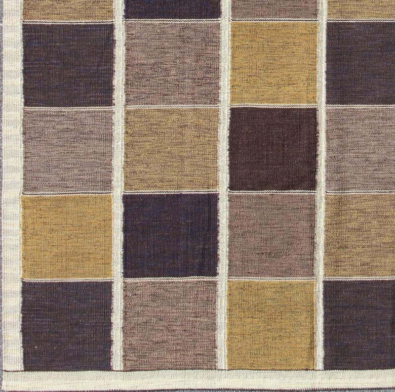 Large Contemporary Scandinavian Swedish Design flat weave Rug with Modern Design. Keivan Woven Arts rug # RJK - 14224 - SHB - 020 - 05. Scandinavian flat weave. Measures: 8'6 x 11'11. This Scandinavian/Swedish flat - weave is inspired by the work of Swedi... - Keivan Woven ArtsRJK - 14224 - SHB - 020 - 05 - 7107Rug