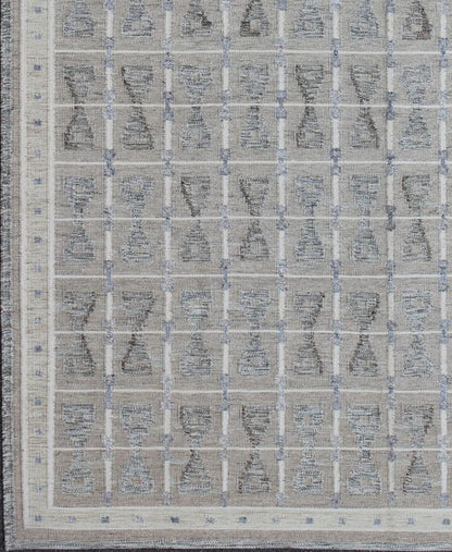 Large Modern Scandinavian Flat Weave Rug /Swedish Design Flat - Weave Rug. Geometric Scandinavian/Swedish Flat - Weave Modern Rug by Keivan Woven Arts. rug RJK - 14434 / Early 21st century Flat - weave This Scandinavian flat - weave patterned rug is inspired ... - Keivan Woven ArtsRJK - 14434 - SHB - 005 - 03 - 7111Rug