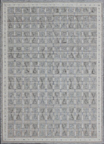 Large Modern Scandinavian Flat Weave Rug /Swedish Design Flat - Weave Rug. Geometric Scandinavian/Swedish Flat - Weave Modern Rug by Keivan Woven Arts. rug RJK - 14434 / Early 21st century Flat - weave This Scandinavian flat - weave patterned rug is inspired ... - Keivan Woven ArtsRJK - 14434 - SHB - 005 - 03 - 7111Rug