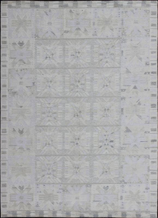 This Scandinavian Flat - Weave patterned rug is inspired by the work of Swedish textile designers of the early to mid - 20th Century. With a unique blend of historical and modern design, this dynamic and exciting composition is beautifully suited for conte... - Keivan Woven ArtsRJK - 14861 - SHB - 001 - 03 - 7373