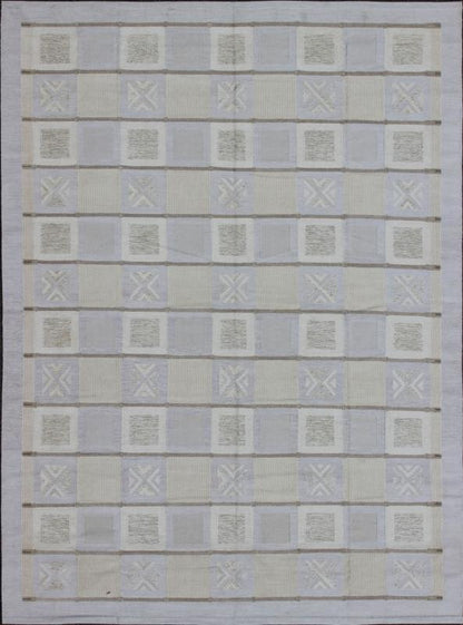 Large Modern Flatweave Scandinavian Geometric Design Rug in Neutral Tones This Scandinavian flat - weave patterned rug is inspired by the work of Swedish textile designers of the early to mid - 20th century. With a unique blend of historical and mod... - Keivan Woven ArtsRJK - 14893 - SHB - 003 - 02 - 7563Rug