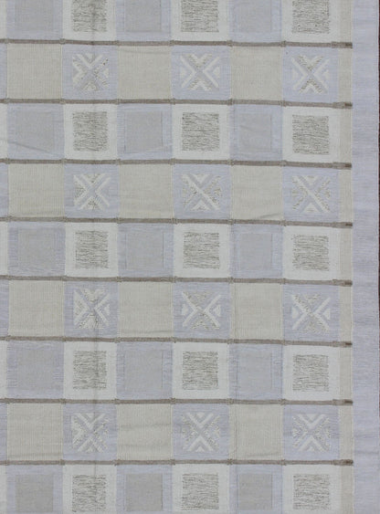 Large Modern Flatweave Scandinavian Geometric Design Rug in Neutral Tones This Scandinavian flat - weave patterned rug is inspired by the work of Swedish textile designers of the early to mid - 20th century. With a unique blend of historical and mod... - Keivan Woven ArtsRJK - 14893 - SHB - 003 - 02 - 7563Rug