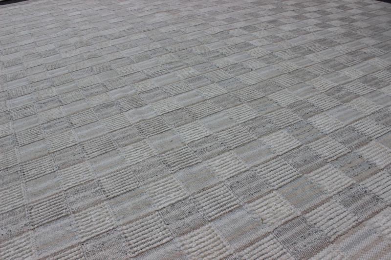 Large Modern Scandinavian/Swedish Geometric Design Rug - This Scandinavian Flat - Weave rug, with high and low pile, is inspired by the work of Swedish textile designers of the early to mid - 20th Century. With a unique blend of historical and modern design... - Keivan Woven ArtsRJK - 14909 - SHB - 034 - 01 - 7573Rug