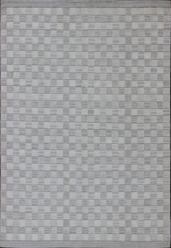 Large Modern Scandinavian/Swedish Geometric Design Rug - This Scandinavian Flat - Weave rug, with high and low pile, is inspired by the work of Swedish textile designers of the early to mid - 20th Century. With a unique blend of historical and modern design... - Keivan Woven ArtsRJK - 14909 - SHB - 034 - 01 - 7573Rug