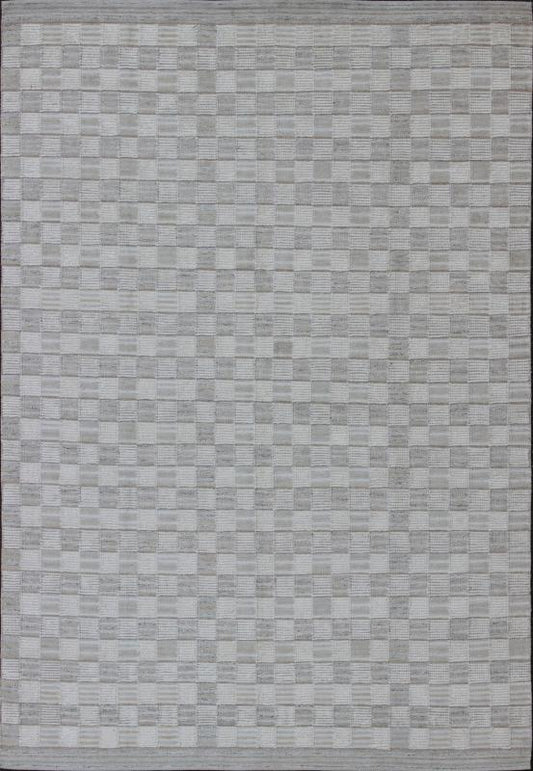 Large Modern Scandinavian/Swedish Geometric Design Rug - This Scandinavian Flat - Weave rug, with high and low pile, is inspired by the work of Swedish textile designers of the early to mid - 20th Century. With a unique blend of historical and modern design... - Keivan Woven ArtsRJK - 14909 - SHB - 034 - 01 - 7573Rug