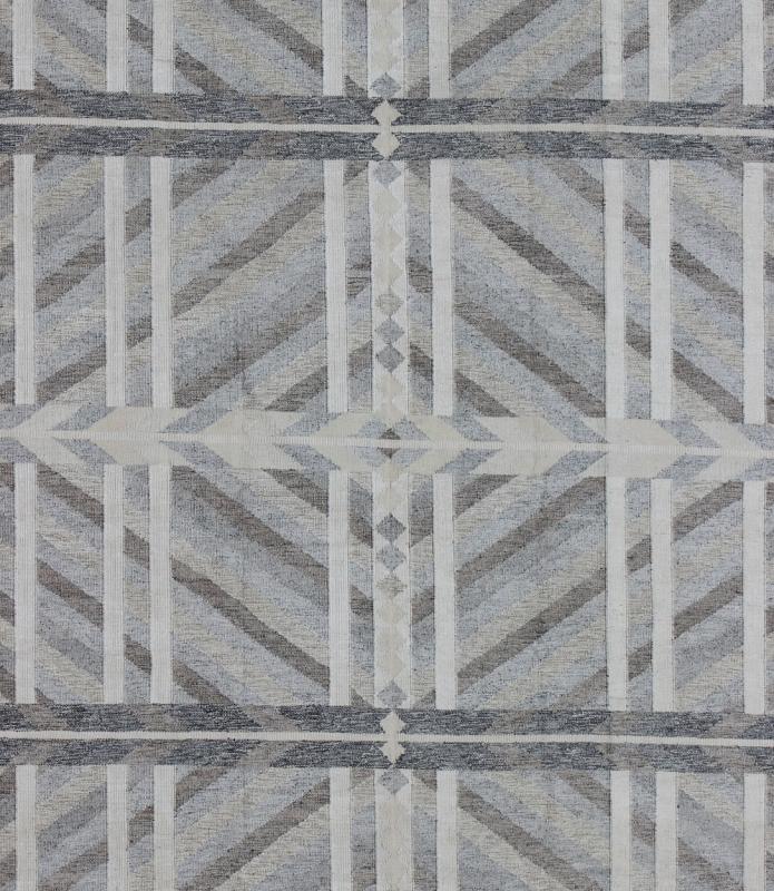 Large Modern Scandinavian/Swedish Geometric Rug - This large Scandinavian flat - weave rug is inspired by the work of Swedish textile designers of the early to mid - 20th century. With a unique blend of historical and modern design, this dynamic and exciting... - Keivan Woven ArtsRJK - 14911 - SHB - 005 - 02 - 7577Rug