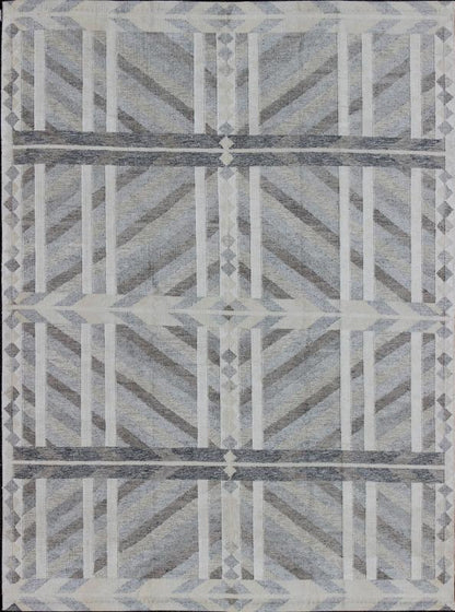Large Modern Scandinavian/Swedish Geometric Rug - This large Scandinavian flat - weave rug is inspired by the work of Swedish textile designers of the early to mid - 20th century. With a unique blend of historical and modern design, this dynamic and exciting... - Keivan Woven ArtsRJK - 14911 - SHB - 005 - 02 - 7577Rug