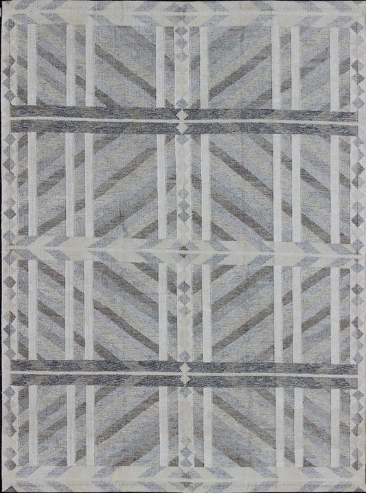 Large Modern Scandinavian/Swedish Geometric Rug - This large Scandinavian flat - weave rug is inspired by the work of Swedish textile designers of the early to mid - 20th century. With a unique blend of historical and modern design, this dynamic and exciting... - Keivan Woven ArtsRJK - 14911 - SHB - 005 - 02 - 7577Rug