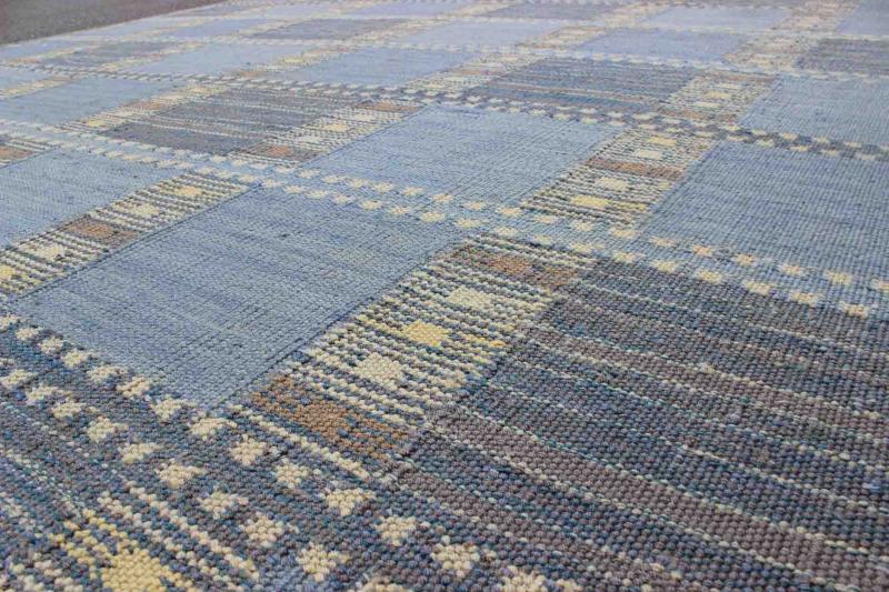 Scandinavian/Swedish Geometric Rug. Measures: 9'4 x 11'10. This Scandinavian Flat - Weave patterned rug is inspired by the work of Swedish textile designers of the early to mid - 20th Century. This dynamic and exciting composition is great for contem... - Keivan Woven ArtsRJK - 14913 - SHB - 022 - 01 - 7581Rug