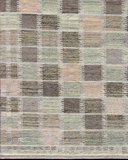 Modern Checkerboard or Patchwork Scandinavian Flat Weave Rug in Neutral Colors kwarugs Modern checkerboard or patchwork Scandinavian flat - weave rug in neutral colors. Keivan Woven Arts / rug rjk - 16217 - shb - 097 - 03, country of origin / type: Scandi... - Keivan Woven ArtsRJK - 16217 - SHB - 097 - 03 - 10860Rug