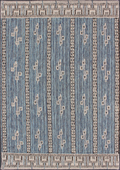 Modern Scandinavian/Swedish Geometric Design Rug kwarugs, Modern Scandinavian Rug Design, Modern Swedish Rug, Modern Kilim, modern flat weave This Scandinavian flat - weave rug is inspired by the work of Swedish textile designers of the early to m... - Keivan Woven ArtsRJK - 16221 - SHB - 012 - 03 - 10040Rug