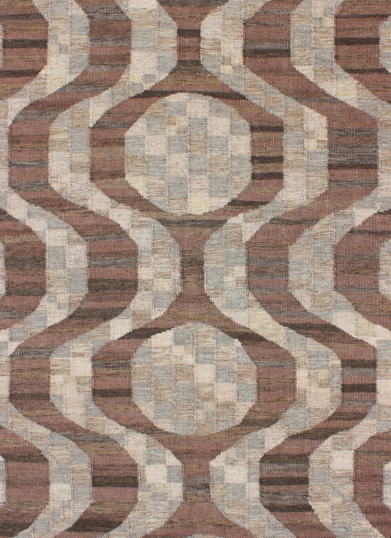 Modern Scandinavian Flat - Weave Rug, Modern Scandinavian Flat - Weave Rug with Modern design in Brown, Coffee, Gray, Cream, Modern rug, modern flat weave kwarugs This Scandinavian flat - weave rug is inspired by the work of Swedish textile design... - Keivan Woven ArtsRJK - 16222 - SHB - 044 - 03 - 10044Rug