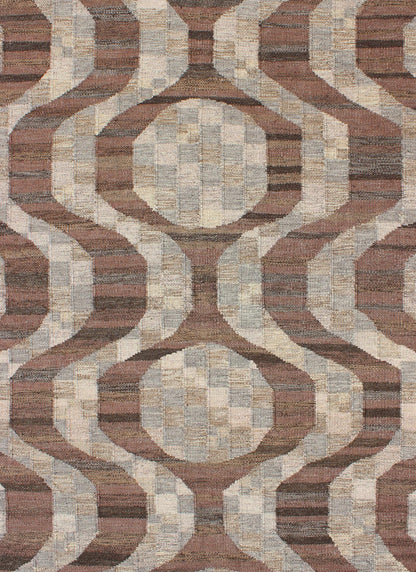 Modern Scandinavian Flat - Weave Rug, Modern Scandinavian Flat - Weave Rug with Modern design in Brown, Coffee, Gray, Cream, Modern rug, modern flat weave kwarugs This Scandinavian flat - weave rug is inspired by the work of Swedish textile design... - Keivan Woven ArtsRJK - 16222 - SHB - 044 - 03 - 10044Rug