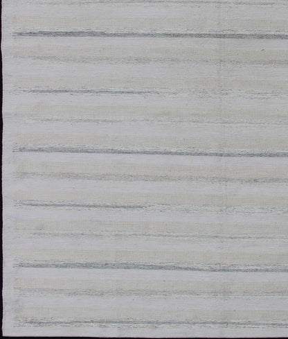 Gray Minimalist stripe design Scandinavian flat - weave rug, Keivan Woven Arts / rug rjk - 17390 - shb - 002 - 04, country of origin / type: India / Scandinavian flat - weave. This Scandinavian flat - weave is inspired by the work of Swedish textile designers... - Keivan Woven ArtsRJK - 17390 - SHB - 002 - 04 - 11098Rug
