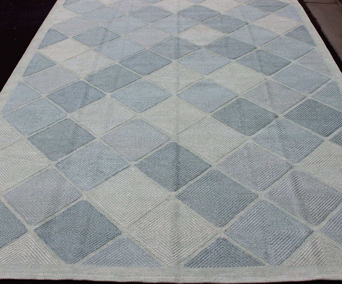 Keivan Woven Arts Large Scandinavian Inspired Design Rug in Blue, Tan and Green Colors Keivan Woven Arts Large Scandinavian Inspired Design Rug in Blue, Tan and Green Colors. Large Scandinavian inspired design rug in blue and gray colors. K... - Keivan Woven ArtsRJK - 17391 - MORROCO - SKY - 10856Rug